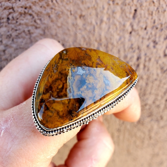 New Seam Agate 925 Silver Ring. - Picture 15 of 16